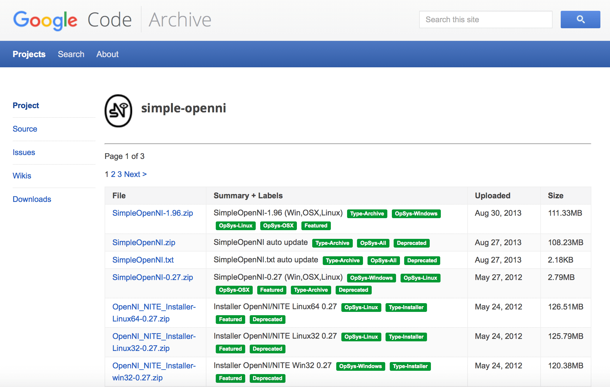 Google Code 下载列表
