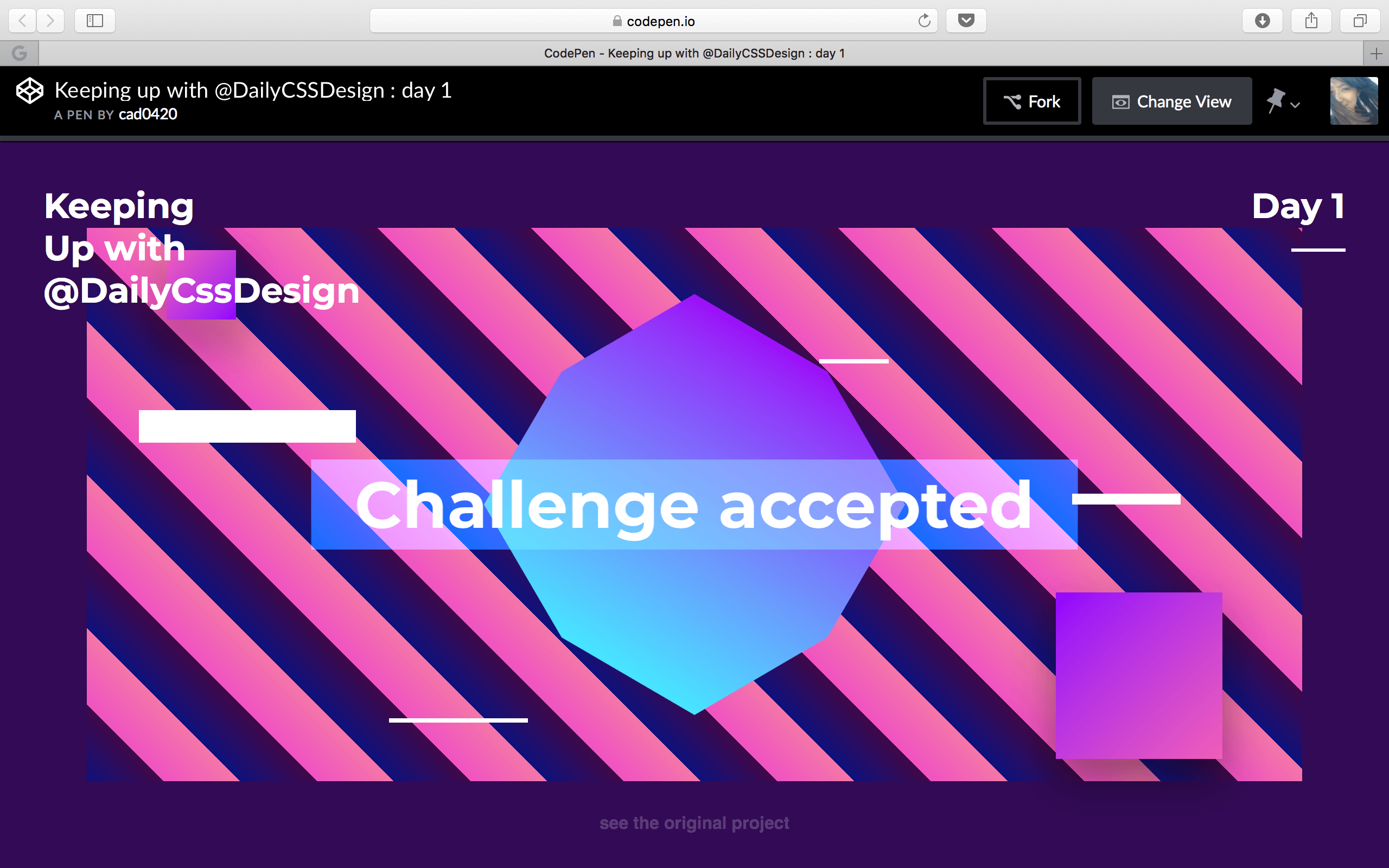 Keeping up with @DailyCssDesign: Day 1